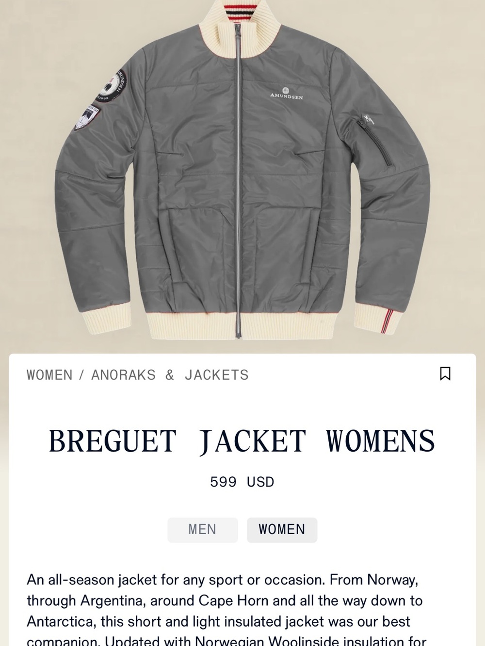 Breguet Women's White  Bomber Jacket XL